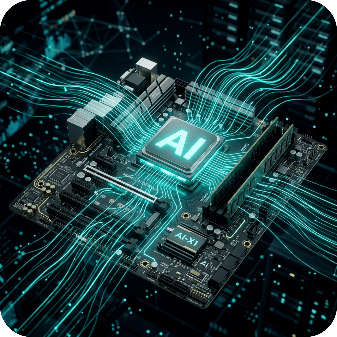 AI curved picture of motherboard AI curved picture of motherboard