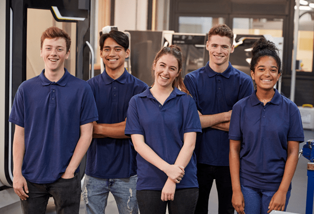 Apprentices working for an engineering employer that accurately follows the ESFA rules.
